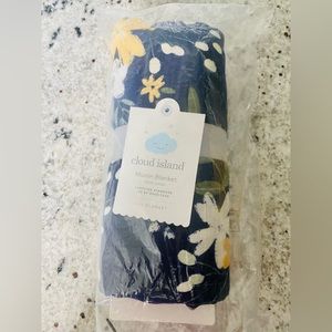 Navy Floral Cloud Island Baby Muslin